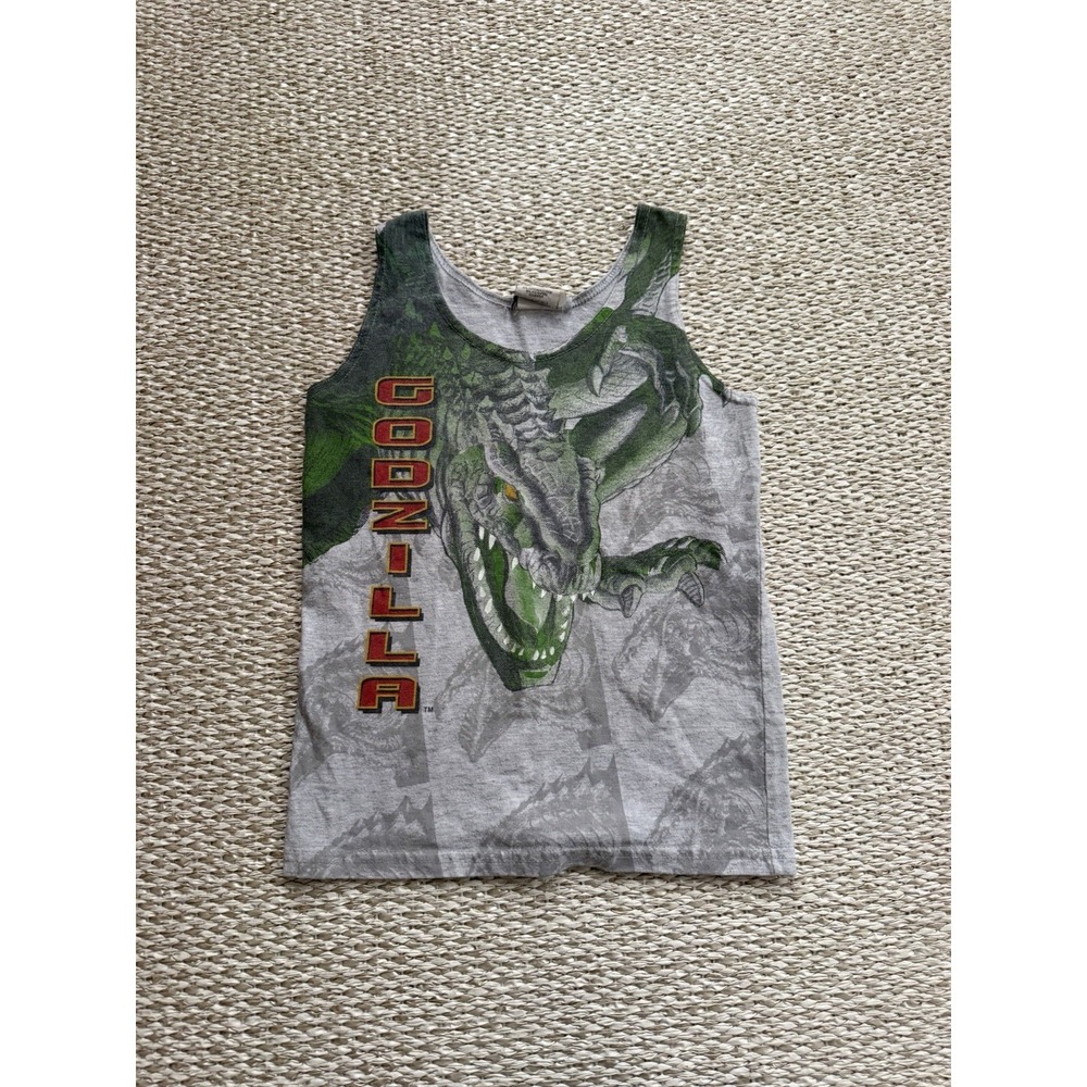Youth Vintage Kids 1990's Godzilla Size 8 Tank‎ Top T Shirt